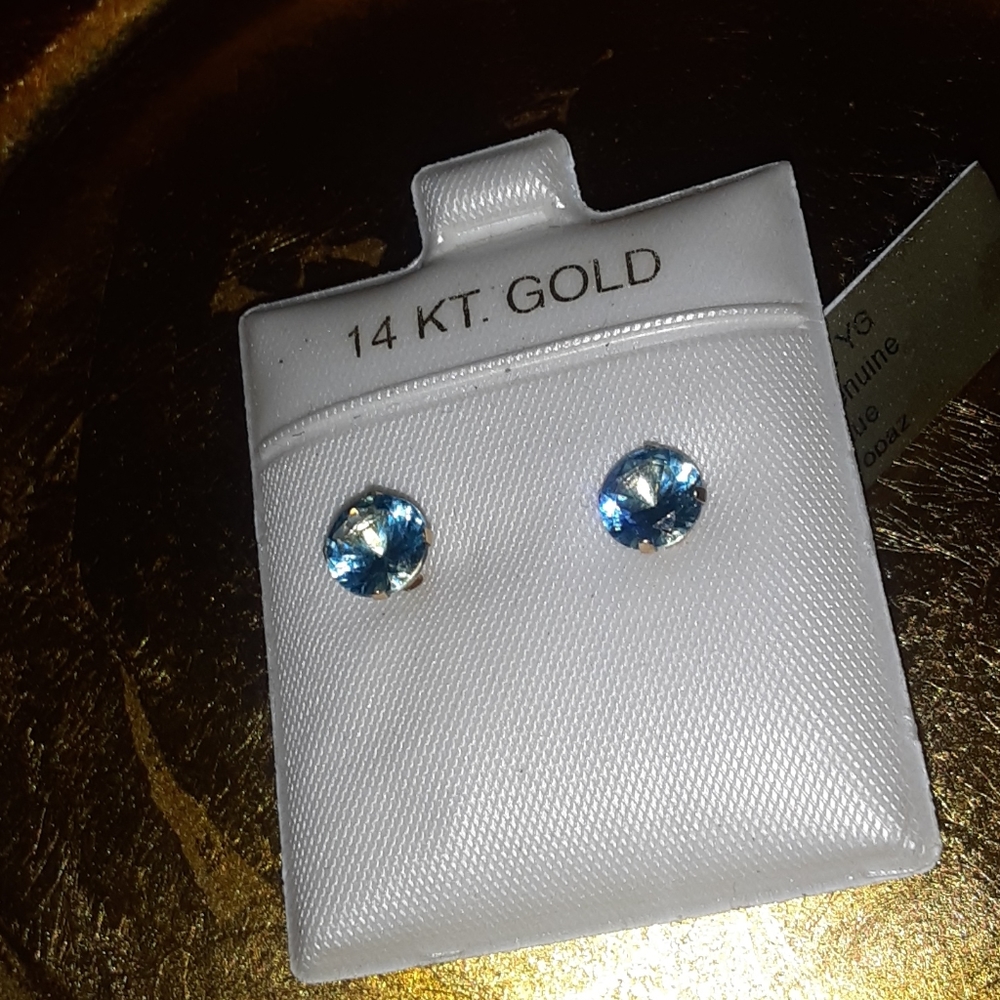14kt  gold topaz earrings